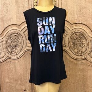 Lucy Sunday Run Day Black Tunic Sleeveless Top